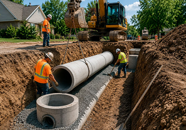 Sanitary Sewer Line Installation