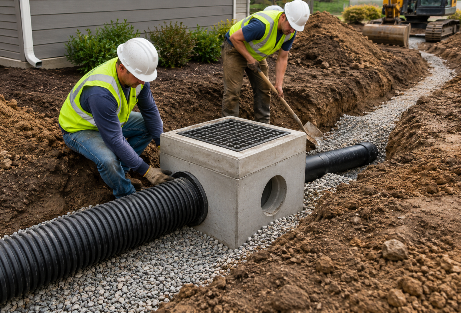 Storm drain & yard drainage